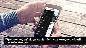 Öğretmenler, sağlık çalışanları için yüz koruyucu siperli maskeler üretiyor