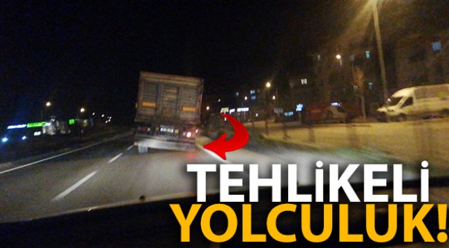 Patlayan tekerle tehlikeli yolculuk