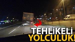 Patlayan tekerle tehlikeli yolculuk