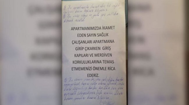 Sakarya'da evine dönen sağlık çalışanı gördüğü not sonrası sinirlerine hakim olamadı! Çirkin yazı