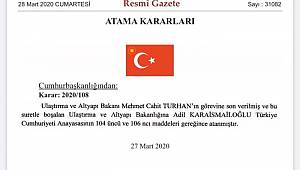 Ulaştırma Bakanı Mehmet Cahit Turhan Görevden Alındı