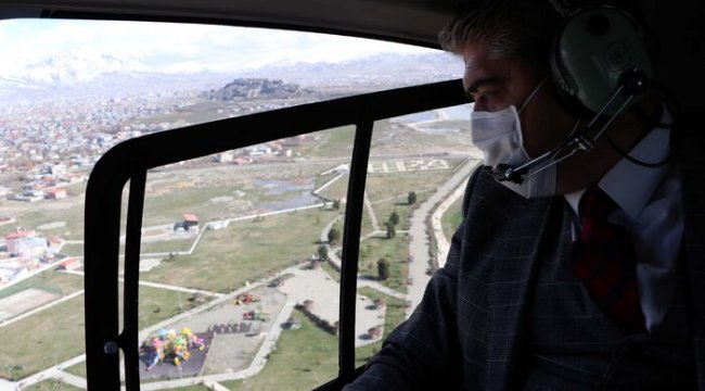 Van'da 'koronavirüs' yasaklarına uymayanlara havadan uyarı