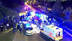 Başkentte kontrol noktasında trafik kazası: 5'i polis 7 yaralı
