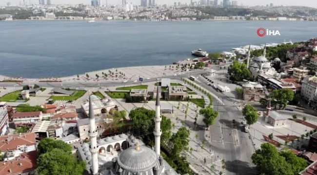 Kısıtlamanın ardından Üsküdar Sahili sessizliğe büründü