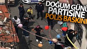 Sokakta düzenlenen doğum günü partisine polis baskını