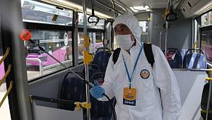 Sultanbeyli 'de Özel Halk Otobüsleri Dezenfekte Edildi