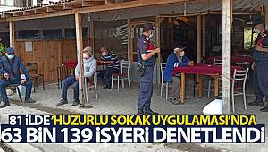 81 ilde 'Huzurlu Sokak Uygulaması'nda 63 bin 139 iş yeri denetlendi