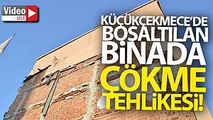 Çökme tehlikesi olan ve boşaltılan iki binanın kolonlarından gelen sesler mahalleliyi tedirgin etti