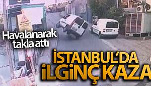 İstanbul’da ilginç kaza kamerada