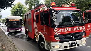 Beşiktaş'ta halk otobüsünde yangın paniği