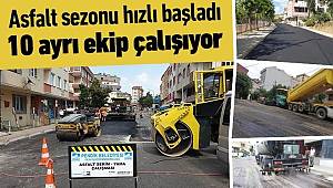 Pendik'te 10 ayrı ekip kentin dört bir yanında asfalt seriyor