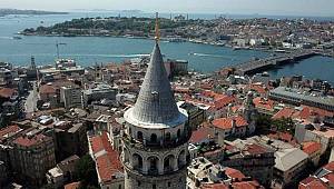 Son dakika! Galata Kulesi'nde restorasyon havadan fotoğraflandı