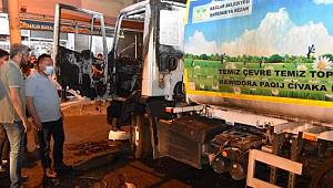 Temizlik aracına saldırı! Silah zoruyla durdurup ateşe verdiler