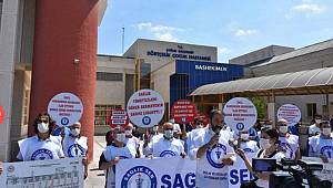Sağlıkçılardan döner sermaye protestosu: Bu hak gasbına ‘dur’ diyecek bir idarecimiz yok mu?