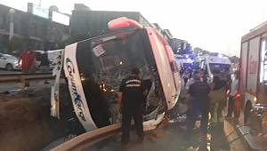İstanbul’da yolcu otobüsü devrildi: Çok sayıda yaralı var