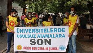 Tunceli Eğitim-Sen: Usulsüz atamalar yapan rektör açığa alınmalıdır