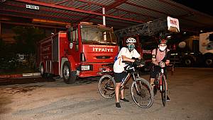 Bisiklet tutkunları alevle savaşanları unutmadı