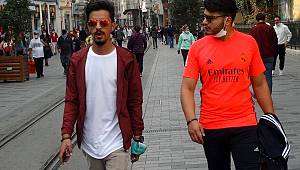 Taksim'de drone destekli korona virüs denetimi