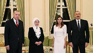 Cumhurbaşkanı Erdoğan, İlham Aliyev tarafından onuruna verilen resmi aile yemeğine katıldı