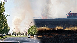 Havalimanının yakınlarında çıkan yangın korkuttu