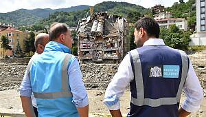 BAŞKANLAR SEL FELAKETİNİN YAŞANDIĞI BOZKURT’U ZİYARET ETTİ