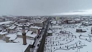 Beyaza bürünen Erzurum drone ile görüntülendi