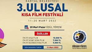 Kartal Belediyesi 3. Ulusal Kısa Film Festivali yarışmasının başvuruları başladı