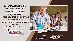 AHŞAP ATÖLYESİ VE MARANGOZLUK KURSUNUN KAYITLARI BAŞLADI