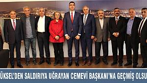  BAŞKAN YÜKSEL’DEN SALDIRIYA UĞRAYAN CEMEVİ BAŞKANI’NA GEÇMİŞ OLSUN MESAJI