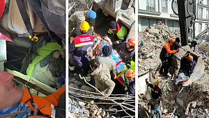 227 saat sonra enkazdan çıkarılan 74 yaşındaki Cemile Kekeç hastaneye kaldırıldı