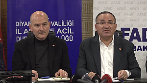 Bakan Soylu ve Bakan Bozdağ'dan Diyarbakır Güvenlik ve Acil Durumlar Koordinasyon Merkezi'nde. Soylu: Herhangi bir güvenlik zafiyetini bir dakika bile yaşamadık