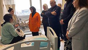 BAŞKAN YAZICI’NIN EŞİ FATMA YAZICI’DAN TEDAVİ GÖREN DEPREMZEDELERE ZİYARET