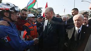 Cumhurbaşkanı Erdoğan ve Devlet Bahçeli deprem bölgesi Hatay'da