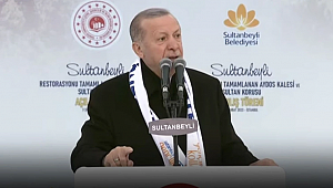 Erdoğan Aydos Kalesi açılışında konuşuyor