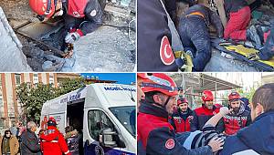 KARTAL’DAN GİDEN ARAMA KURTARMA EKİBİ ENKAZDAN 4 KİŞİYİ SAĞ ÇIKARDI