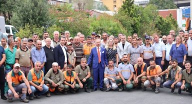 BAŞKAN AYDINER İŞÇİLERLE BULUŞTU