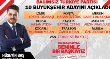 ‘Biz Başkayız, Seninle Bir Başkayız’ Bağımsız Türkiye Partisi 10 Büyükşehir Belediye Başkan adayını açıkladı