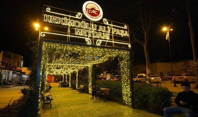 Hekimoğlu Ali Paşa Meydanı'nda Aydınlatma Çalışmaları Yapıldı