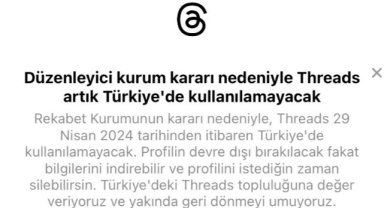 Threads artık Türkiye'de Kullanılamayacak 