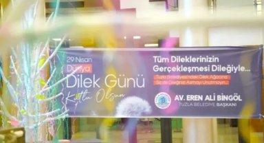 Tuzla Belediye Binası’na dilek ağaçları yerleştirildi