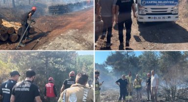 KARTAL BELEDİYESİ EKİPLERİ ORMAN YANGININDA SÖNDÜRME ÇALIŞMALARINA DESTEK VERDİ