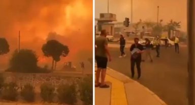 Alevlerin sardığı İzmir'den gelen görüntüler vahim! Herkes kaçacak yer arıyor