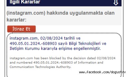 BTK: Instagram katalog suçlara uymadığı gerekçesiyle kapatıldı