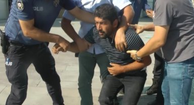 Mallarına el konulan çiftçiden belediye önünde eylem! Apar topar gözaltına aldılar