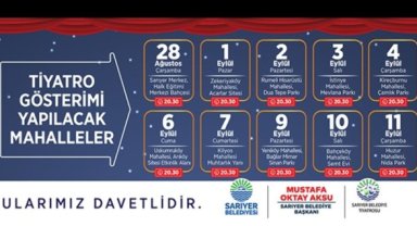 SARIYER’DE TİYATRO ŞENLİĞİ BAŞLIYOR