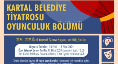 Kartal Belediye Tiyatrosu Oyunculuk Bölümü Ön Kayıtları Başladı
