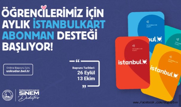 ÜSKÜDAR BELEDİYESİNDEN ÖĞRENCİLERE İSTANBULKART ABONMAN DESTEĞİ