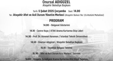 ATAŞEHİR BELEDİYESİ'NDEN 6 ŞUBAT DEPREMLERİNİ ANMA VE DEPREME HAZIRLIK ETKİNLİĞİ
