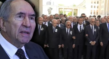 Altan Öymen için TBMM'de cenaze töreni: Devlet Bahçeli ile Hikmet Çetin el ele yürüdü