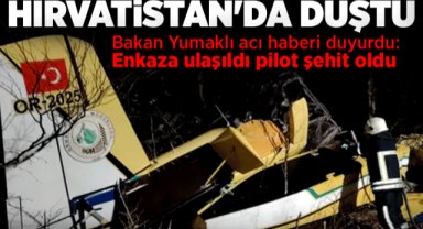 Son dakika! Hırvatistan'da düşen yangın söndürme uçağının pilotu şehit oldu